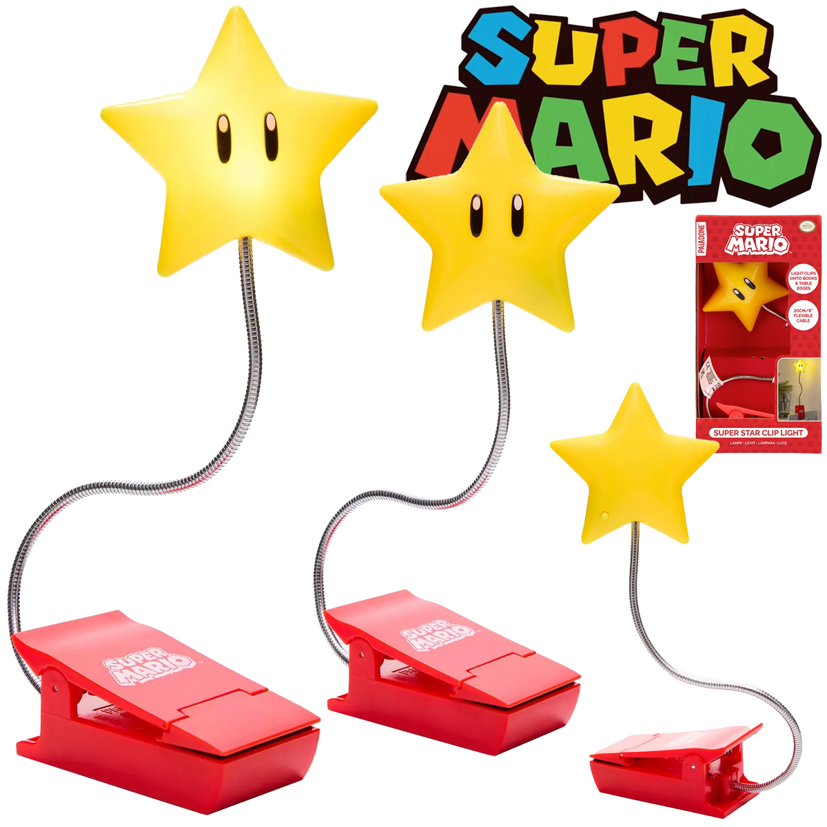 Luminária de clipe inspirada na Super Estrela de Super Mario Bros.