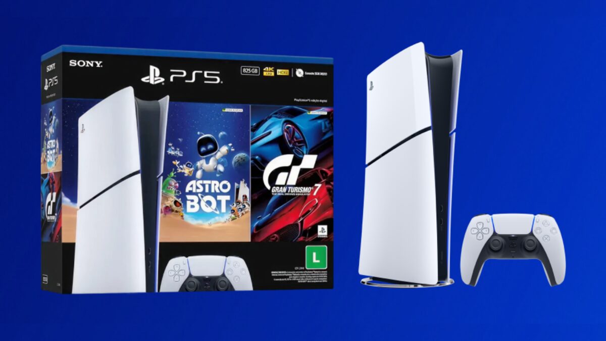 Bundle do PlayStation 5 Slim Digital com Astro Bot e Gran Turismo 7 entra em oferta com 19% de desconto na Amazon