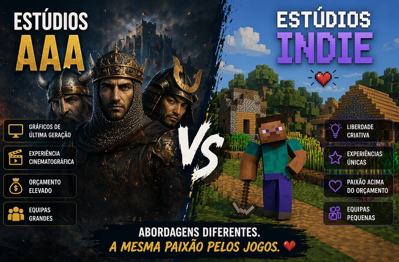 A leveza dos estúdios indie versus o peso dos AAA