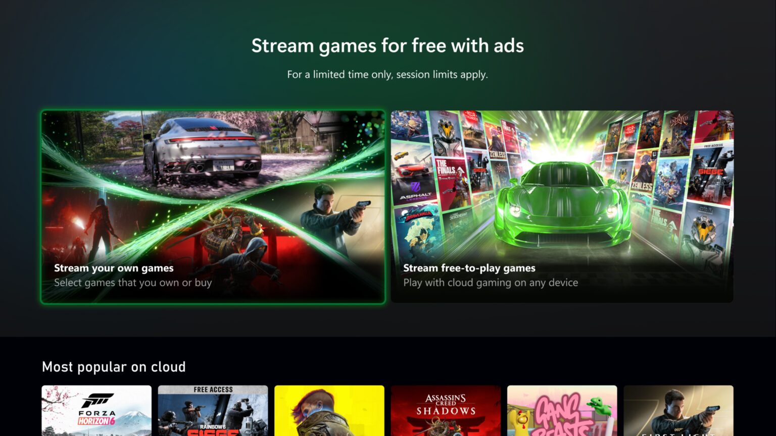 Xbox Cloud Gaming inicia testes de plano gratuito com anúncios