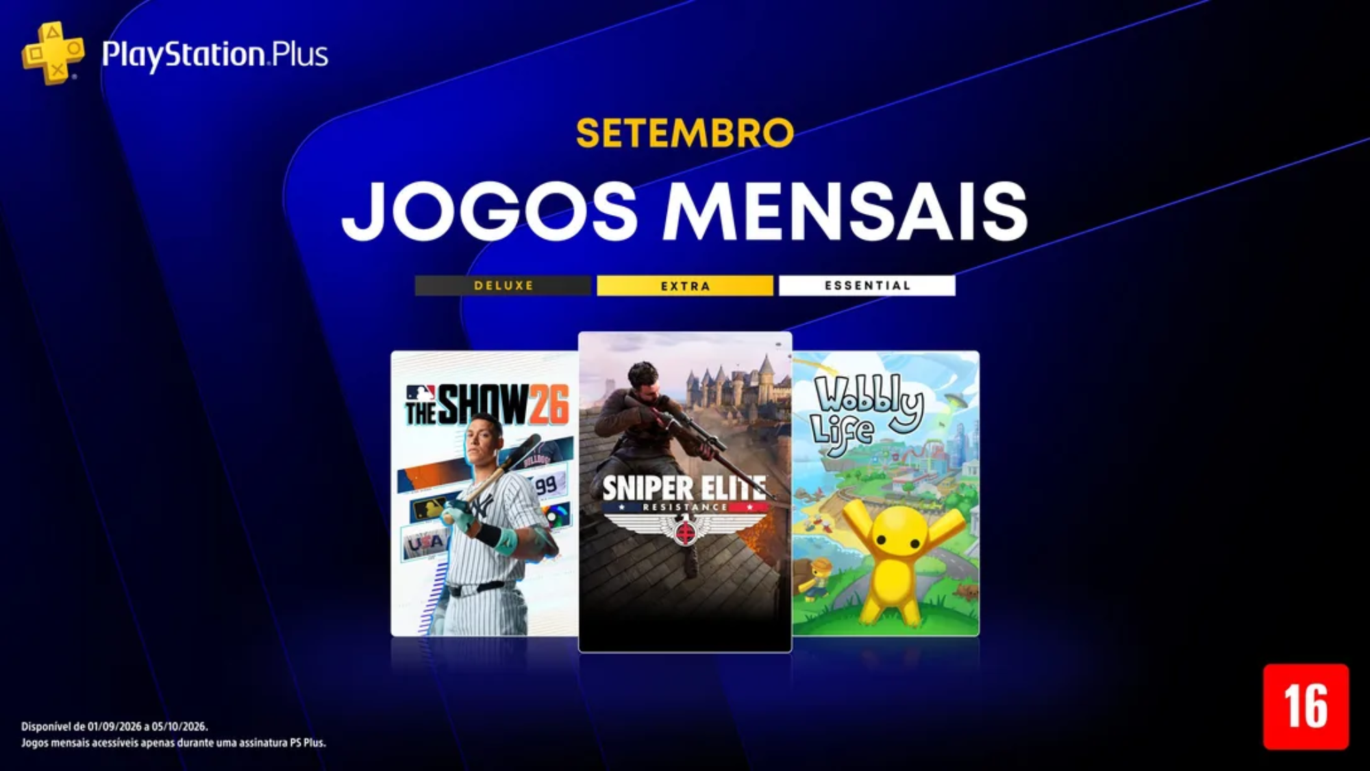 PS Plus de setembro terá Sniper Elite: Resistance, MLB The Show 24 e outros jogos