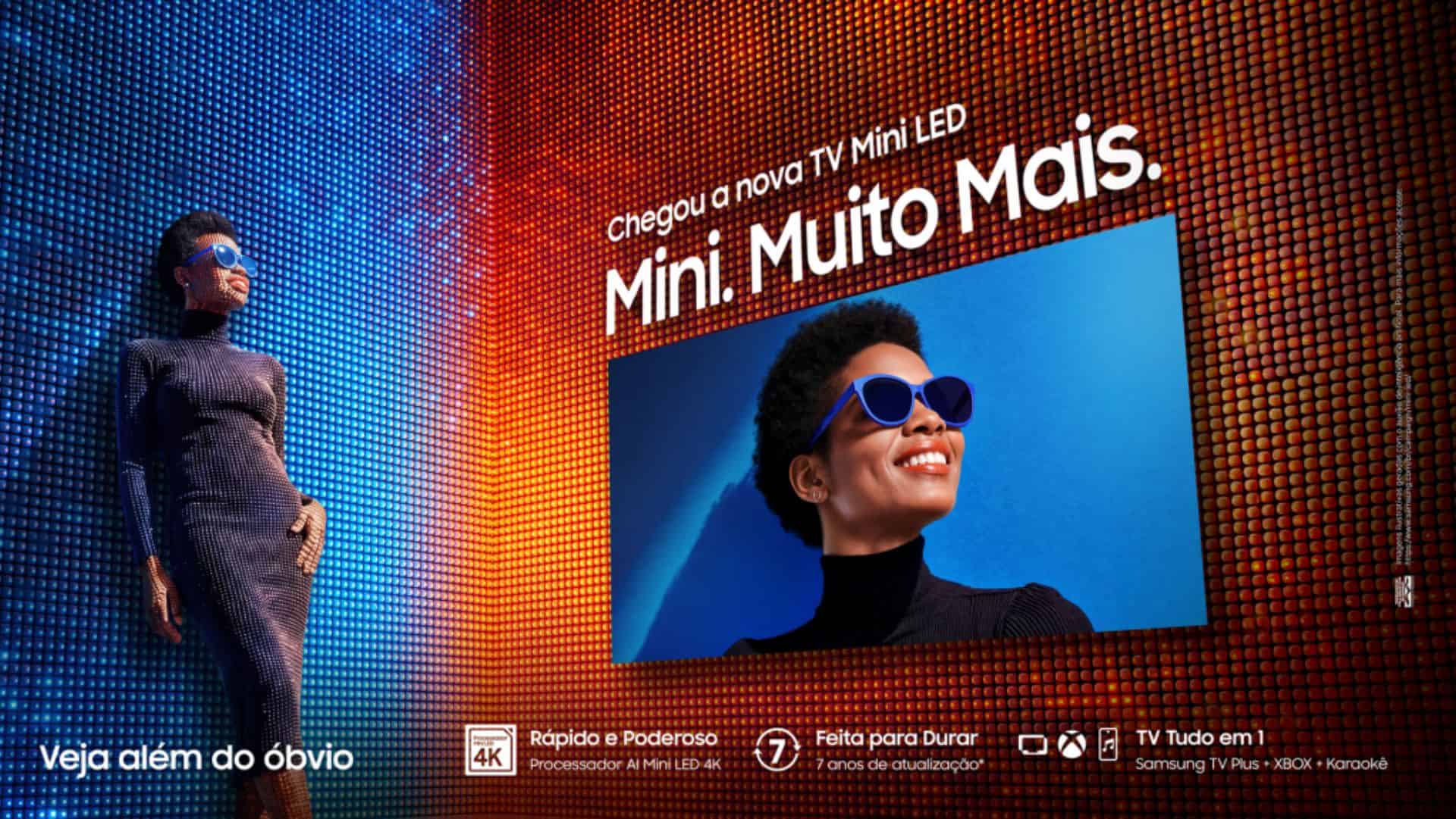 Samsung lança TVs Mini LED no Brasil com foco em IA, games e casa conectada