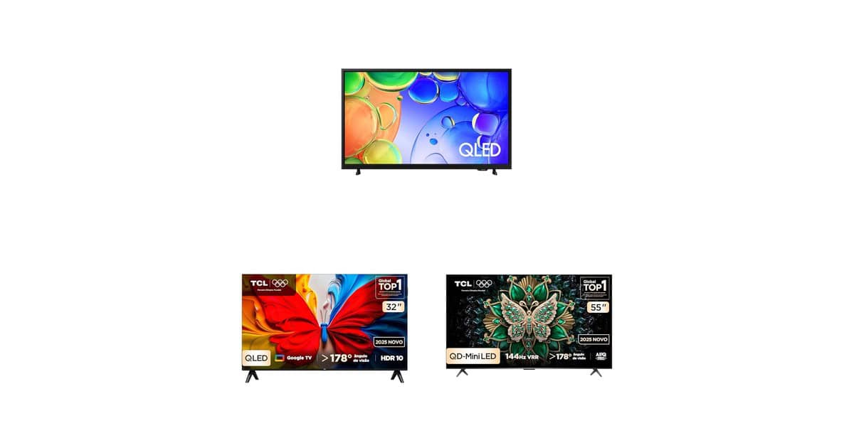 Seleção de TVs QLED com alta qualidade de imagem em promoção na Amazon