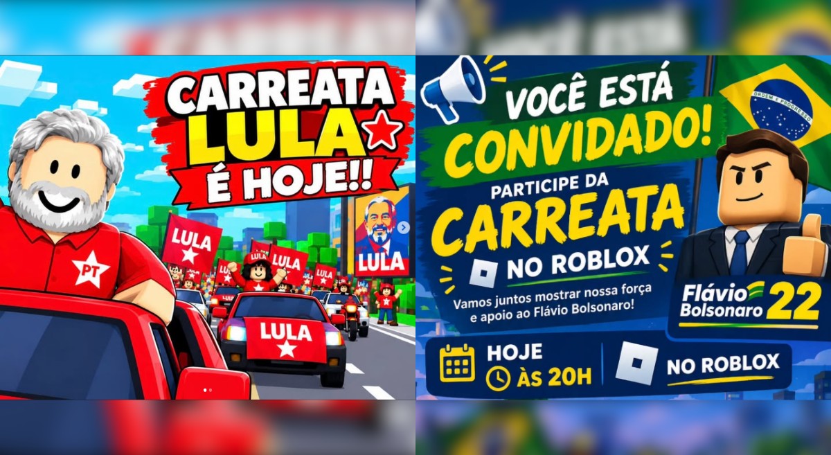 Carreatas de apoio a Flávio Bolsonaro e Lula no Roblox reúnem buzinaço e eventos digitais; entenda o fenômeno
