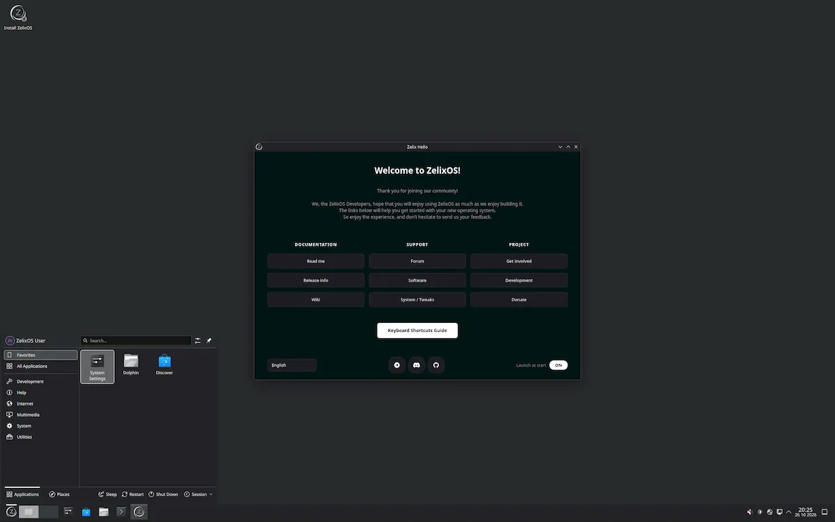 ZelixOS 2026.10.26 chega com Aurora 1.0 e interface de desktop mais polida